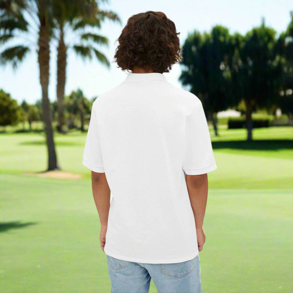 Surfboard Script Polo - White
